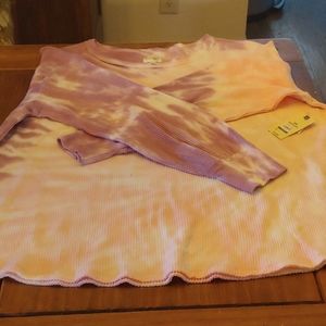 Pink & Purple Long sleeved ribbed sweatshirt